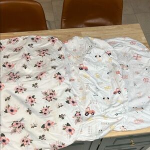 3 Printed %100 Cotton Bassinet Sheets